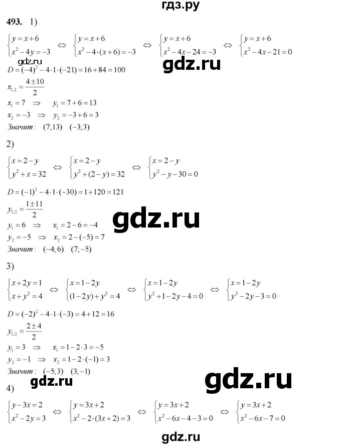 ГДЗ по алгебре 8 класс Колягин   упражнение - 493, Решебник №2