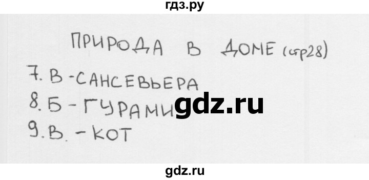 ГДЗ по окружающему миру 1 класс Плешаков тесты страница - 28, Решебник 2018