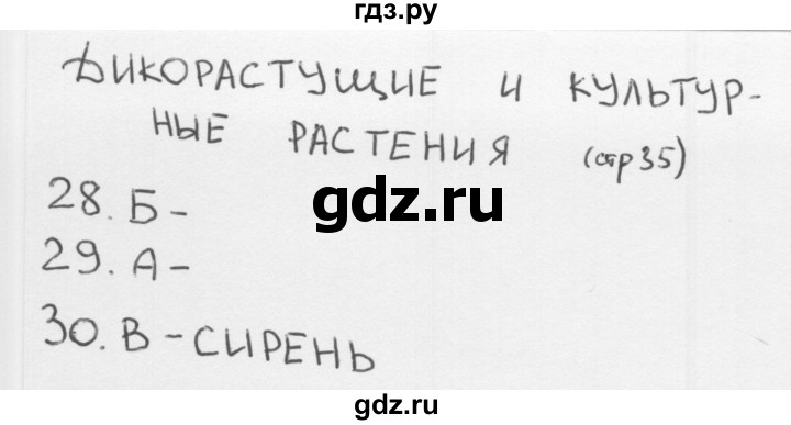ГДЗ по окружающему миру 1 класс Плешаков тесты страница - 35, Решебник 2018