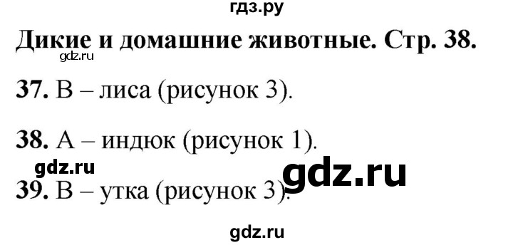 ГДЗ по окружающему миру 1 класс Плешаков тесты страница - 38, Решебник 2022