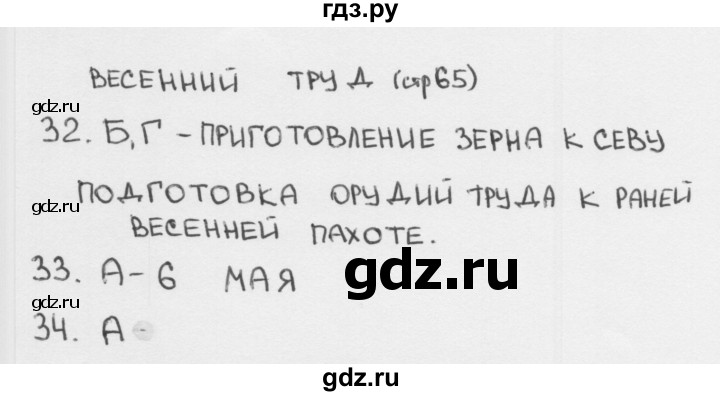 ГДЗ по окружающему миру 2 класс Плешаков тесты страница - 65, Решебник 2018
