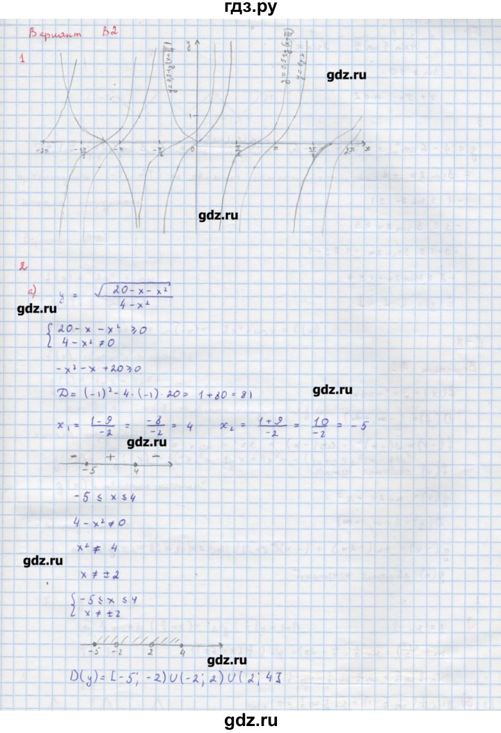 ГДЗ по алгебре 10‐11 класс Ершова самостоятельные и контрольные работы   самостоятельные работы / С-7. вариант - В2, Решебник