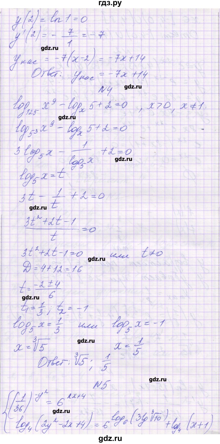 ГДЗ по алгебре 11 класс Глизбург контрольные работы Базовый уровень КР-4. вариант - 4, Решебник