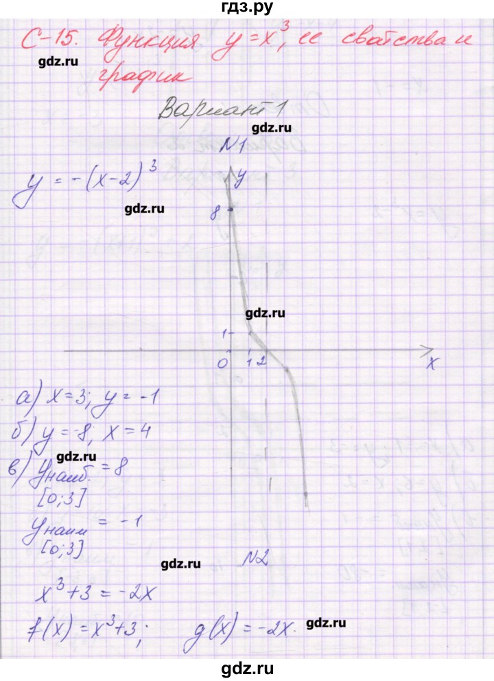 ГДЗ по алгебре 9 класс Александрова самостоятельные работы  Базовый уровень С-15. вариант - 1, Решебник к изданию 2016