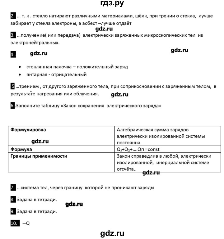 ГДЗ по физике 10 класс Касьянов рабочая тетрадь  Базовый уровень параграф - 55, Решебник