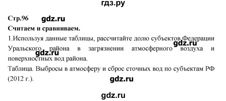 ГДЗ по географии 9 класс Ходова тетрадь-тренажер  страница - 96, Решебник