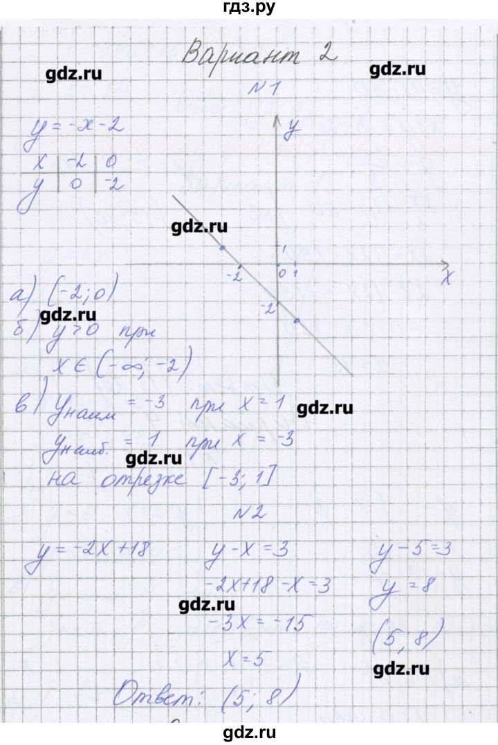 ГДЗ по алгебре 7 класс Александрова самостоятельные работы  Углубленный уровень С-13. вариант - 2, Решебник