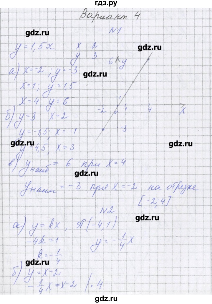 ГДЗ по алгебре 7 класс Александрова самостоятельные работы  Углубленный уровень С-14. вариант - 4, Решебник