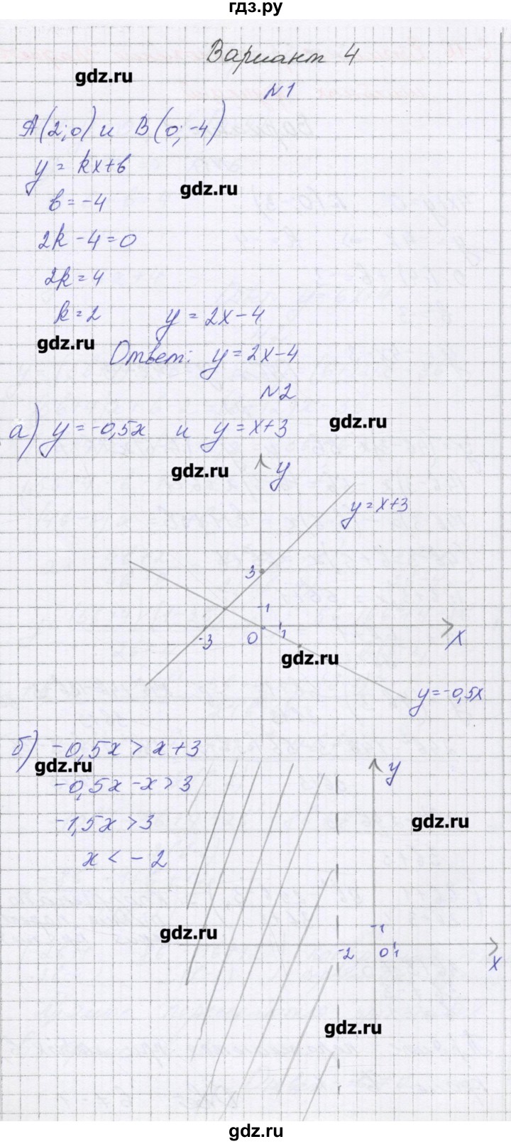 ГДЗ по алгебре 7 класс Александрова самостоятельные работы  Углубленный уровень С-15. вариант - 4, Решебник