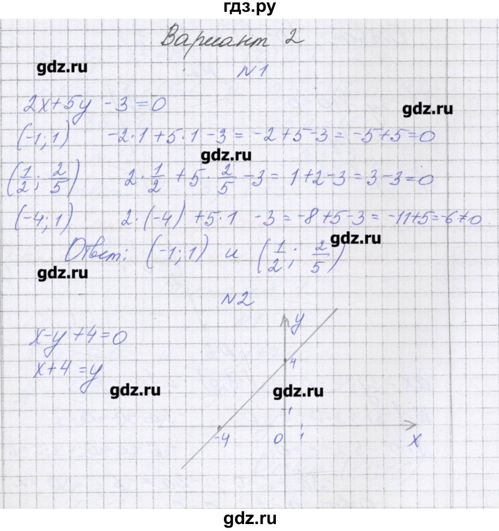 ГДЗ по алгебре 7 класс Александрова самостоятельные работы  Углубленный уровень С-10. вариант - 2, Решебник
