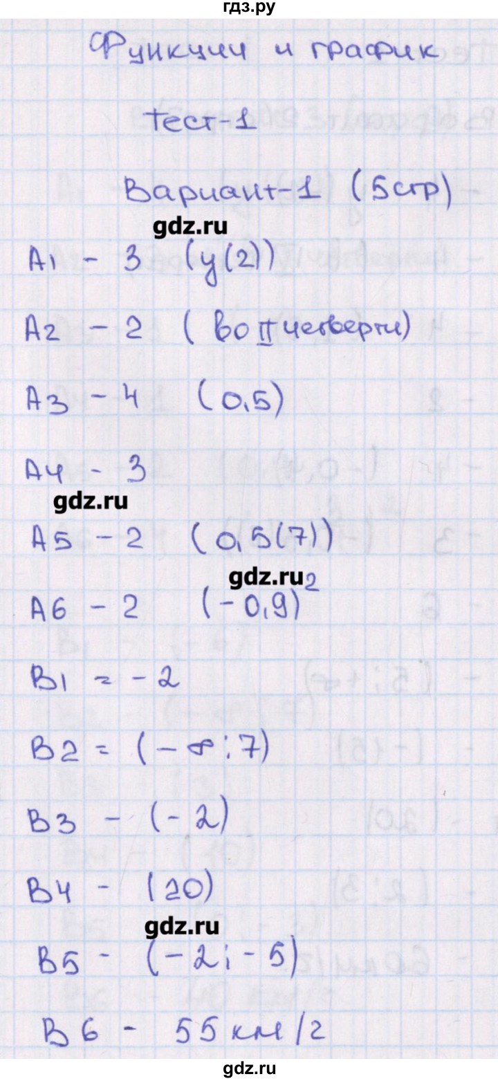 ГДЗ по алгебре 8 класс Чулков тематические тесты  тест 1. вариант - 1, Решебник