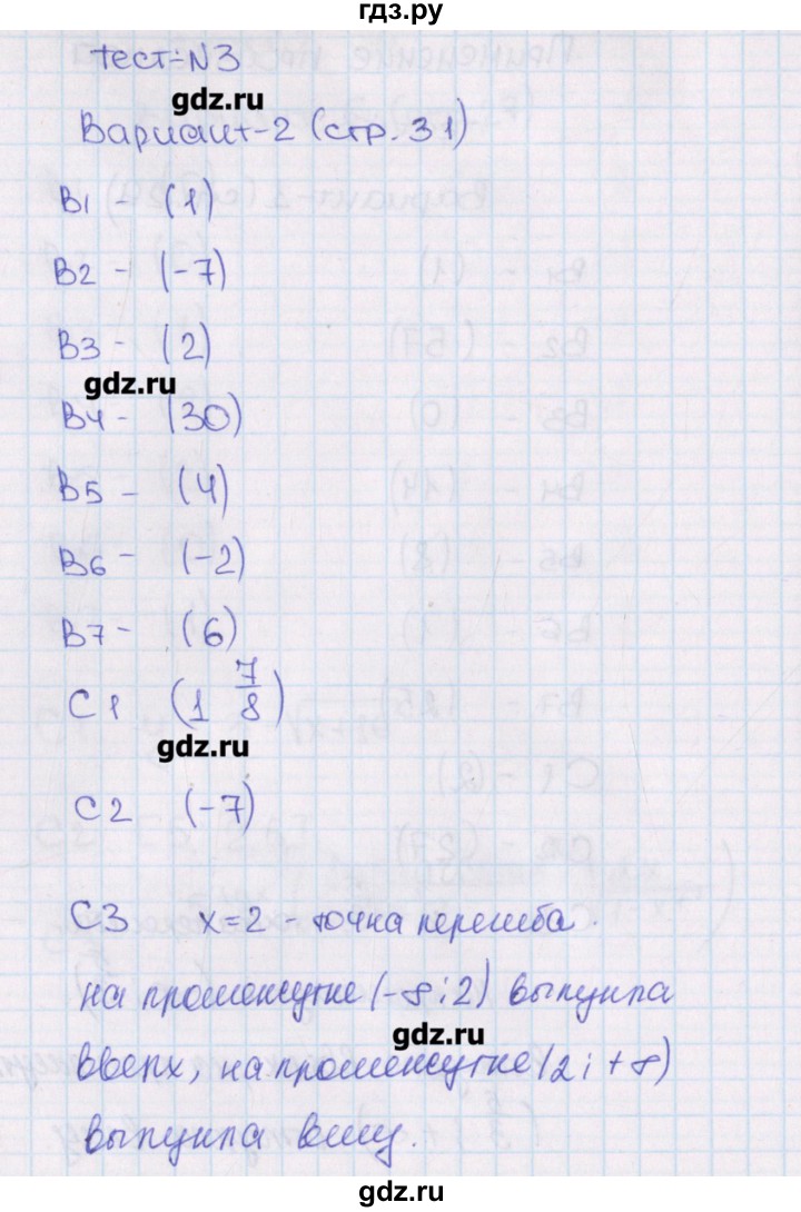 ГДЗ по алгебре 11 класс  Шепелева тематические тесты ЕГЭ Базовый и углубленный уровень тест 3. вариант - 2, Решебник