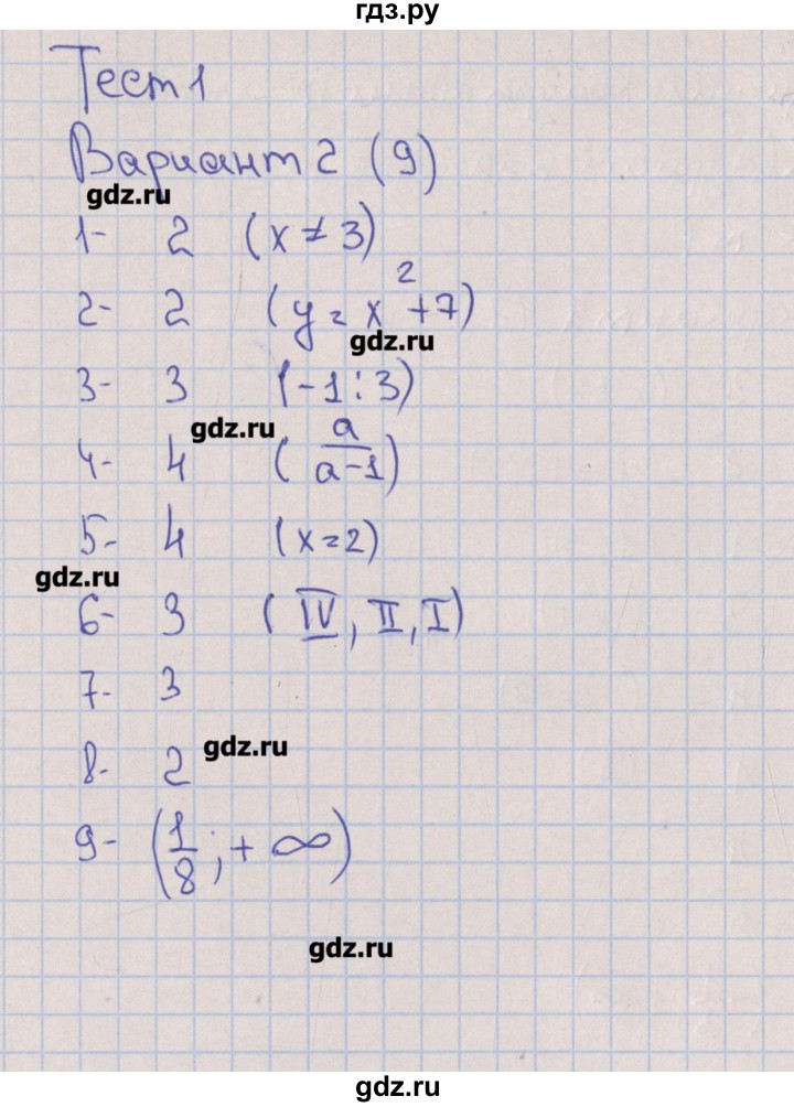 ГДЗ по алгебре 9 класс Дудницын тематические тесты ОГЭ  тест 1. вариант - 2, Решебник