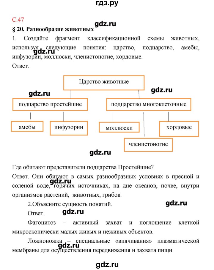 ГДЗ по биологии 9 класс Пономарева рабочая тетрадь  страница - 47, Решебник