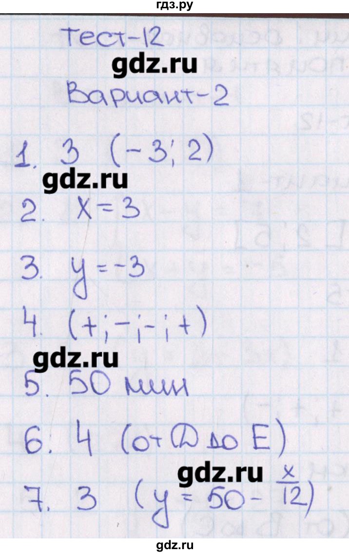 ГДЗ по алгебре 8 класс Кузнецова тематические тесты ОГЭ  тест 12. вариант - 2, Решебник