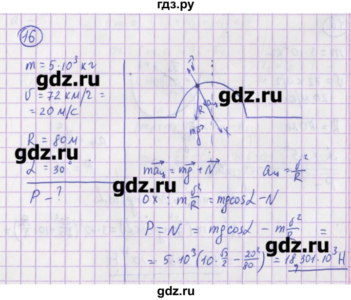 ГДЗ по физике 10‐11 класс Громцева сборник задач  глава 2 / параграф 17 - 16, Решебник