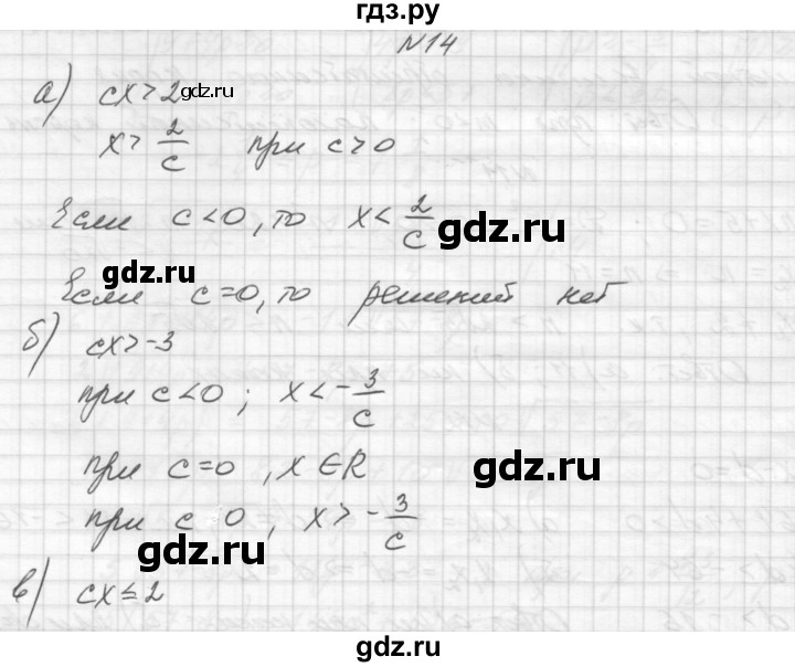 ГДЗ по алгебре 8 класс Звавич дидактические материалы  упражнение с параметрами / вариант 1 - 14, Решебник №1