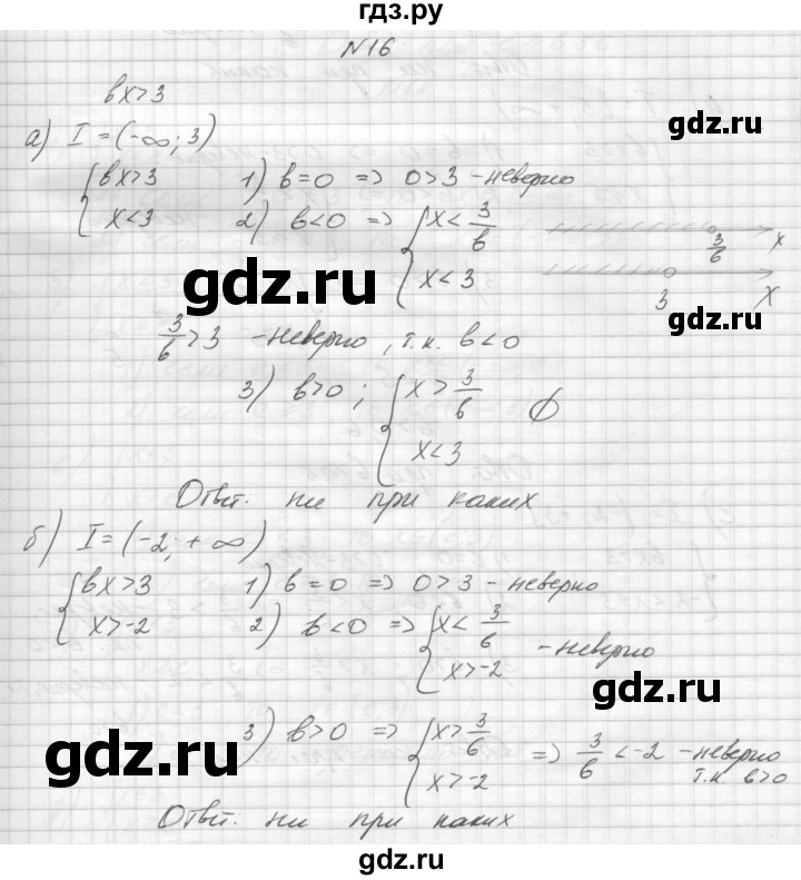 ГДЗ по алгебре 8 класс Звавич дидактические материалы  упражнение с параметрами / вариант 1 - 16, Решебник №1