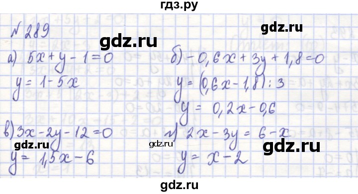 ГДЗ по алгебре 7 класс Потапов рабочая тетрадь (Никольский) задание - 289, Решебник