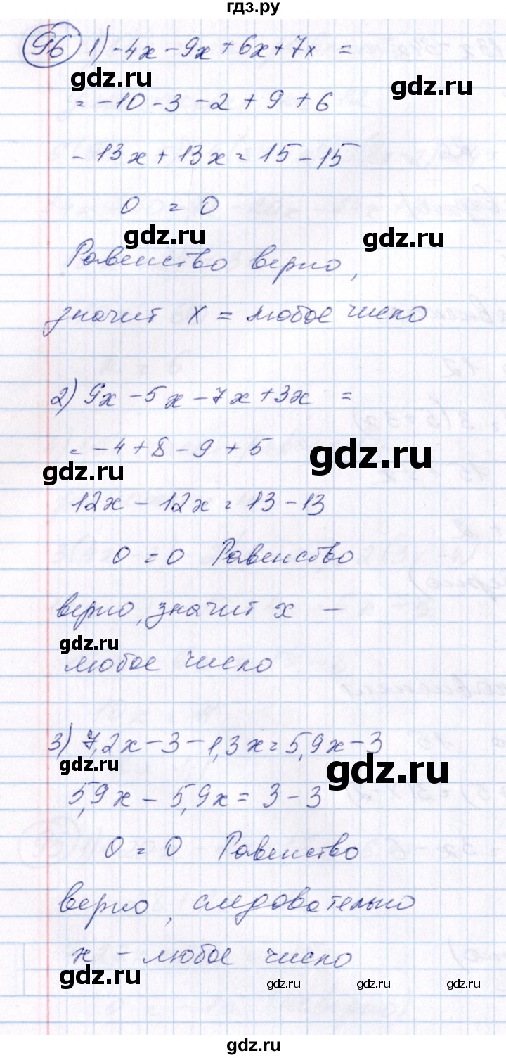 ГДЗ по алгебре 7 класс Колягин   упражнение - 96, Решебник №3
