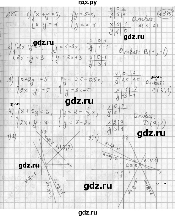 ГДЗ по алгебре 7 класс Колягин   упражнение - 645, Решебник №2