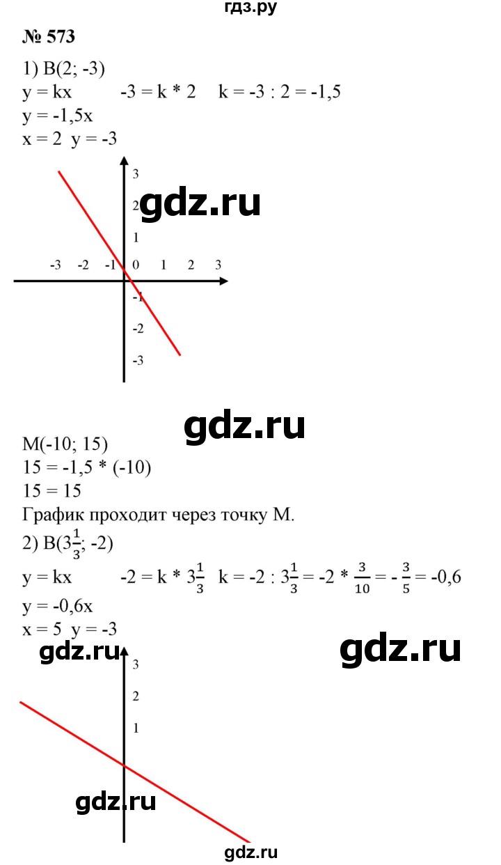 ГДЗ по алгебре 7 класс Колягин   упражнение - 573, Решебник №1