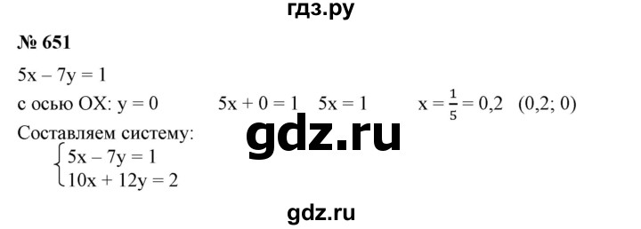 ГДЗ по алгебре 7 класс Колягин Базовый уровень упражнение - 651, Решебник №1 2012
