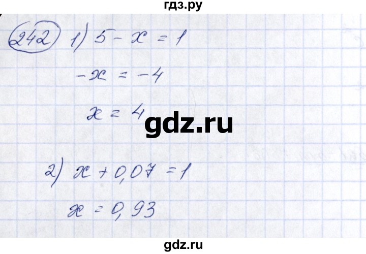 ГДЗ по алгебре 7 класс Колягин Базовый уровень упражнение - 242, Решебник №2 2012