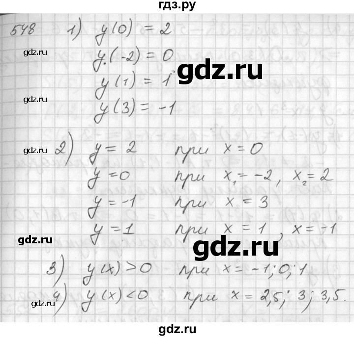ГДЗ по алгебре 7 класс Колягин Базовый уровень упражнение - 548, Решебник №3 2012
