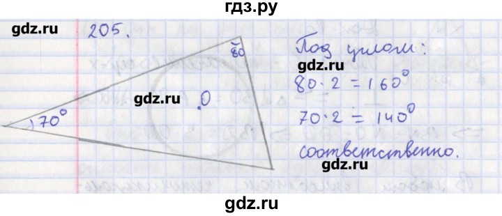 ГДЗ по геометрии 8 класс Мищенко рабочая тетрадь (к учебнику Атанасяна)  задача - 205, Решебник