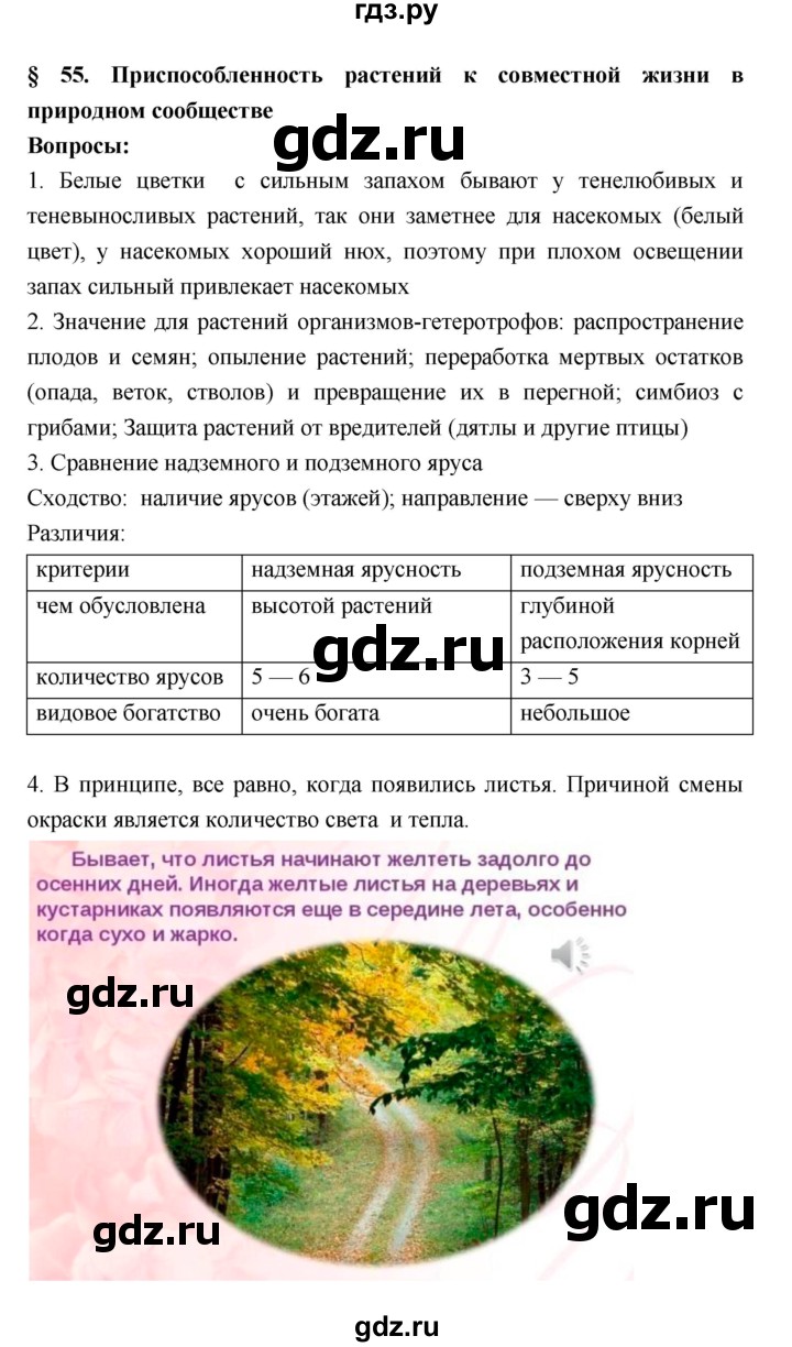 ГДЗ по биологии 7 класс Пономарева   параграф - 55, Решебник 2