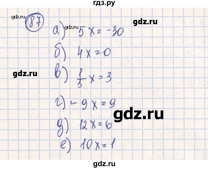 ГДЗ по алгебре 7 класс Минаева рабочая тетрадь  упражнение - 87, Решебник №2