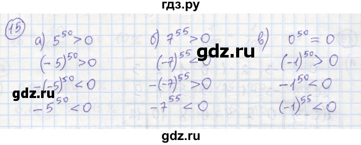 ГДЗ по алгебре 7 класс Минаева рабочая тетрадь  упражнение - 15, Решебник №1