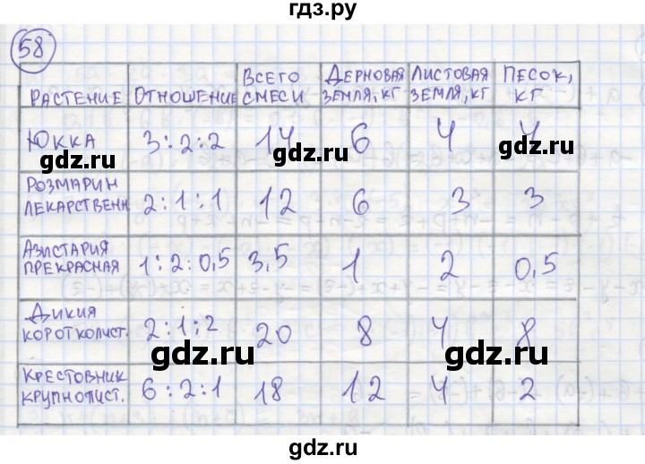 ГДЗ по алгебре 7 класс Минаева рабочая тетрадь  упражнение - 58, Решебник №1