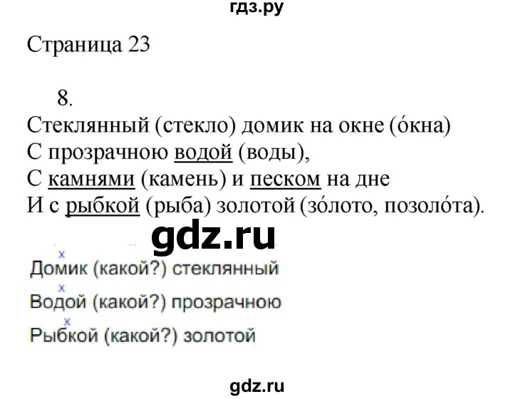ГДЗ по русскому языку 3 класс Тихомирова рабочая тетрадь (Канакина) часть 2. страница - 23, Решебник №1 2018