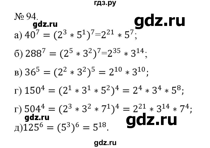 ГДЗ по алгебре 7 класс Цейтлiн   вправа - 94, Решебник