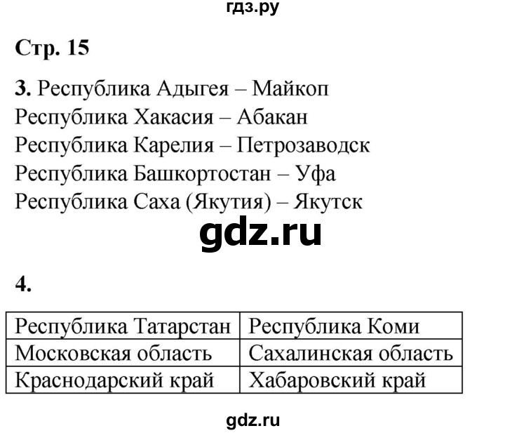 ГДЗ по окружающему миру 4 класс Плешаков рабочая тетрадь часть 1. страница - 15, Решебник 2025