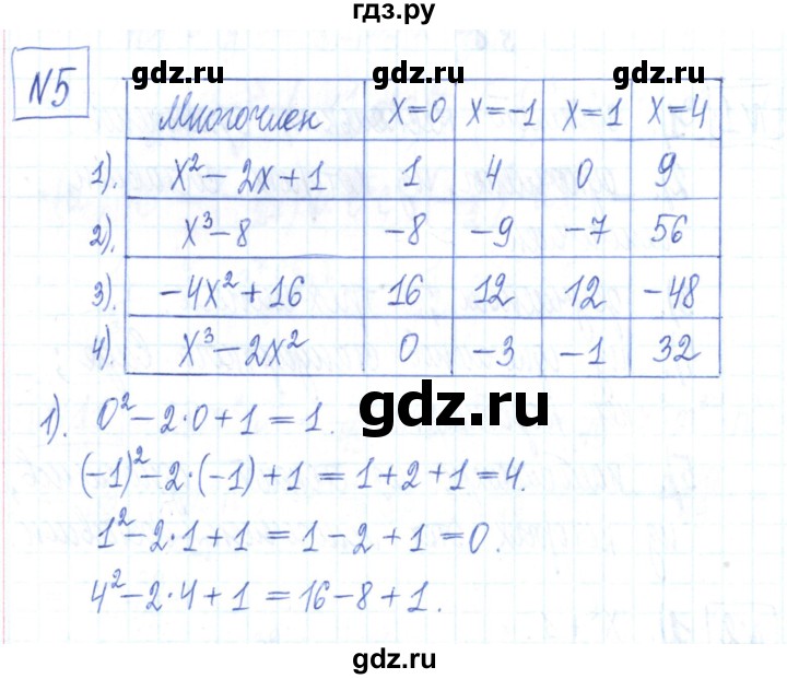 ГДЗ по алгебре 7 класс Мерзляк рабочая тетрадь  параграф 8 - 5, Решебник