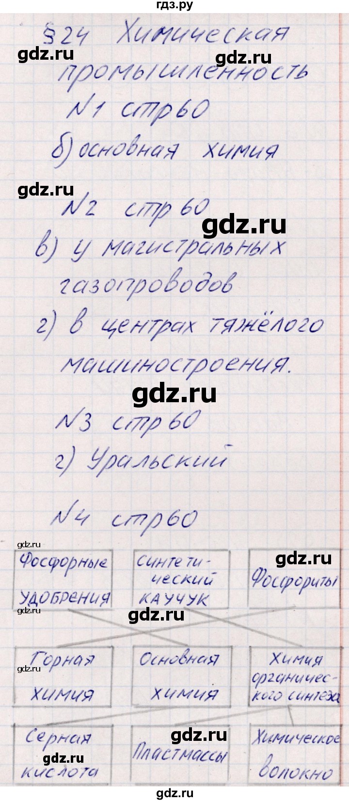ГДЗ по географии 9 класс Домогацких рабочая тетрадь  параграф - 24, Решебник тетради с красной обложкой