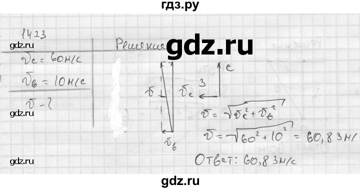 ГДЗ по физике 7‐9 класс  Перышкин Сборник задач  номер - 1423, Решебник