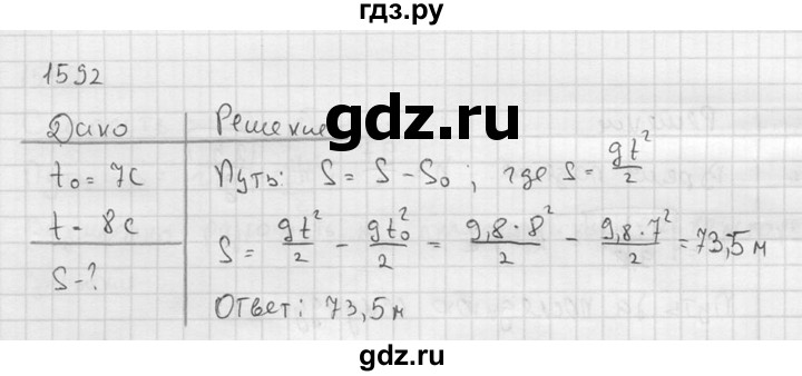ГДЗ по физике 7‐9 класс  Перышкин Сборник задач  номер - 1592, Решебник