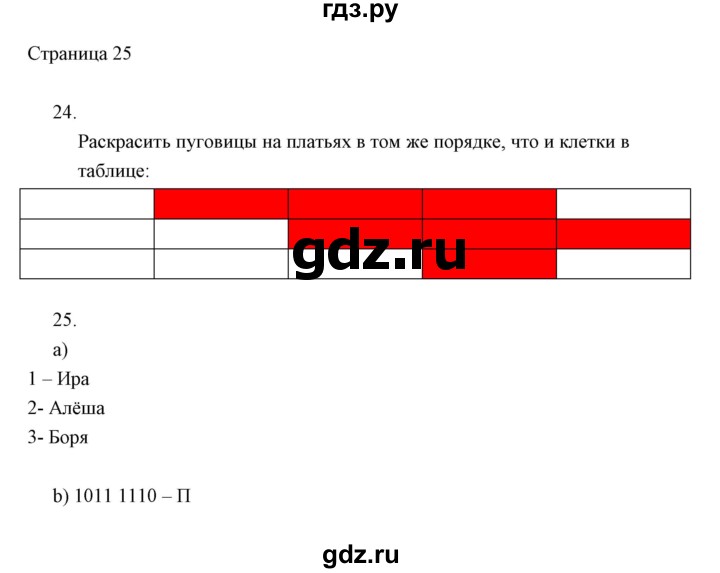 ГДЗ по информатике 2 класс Бененсон часть 1 (страницы) - 25, Решебник