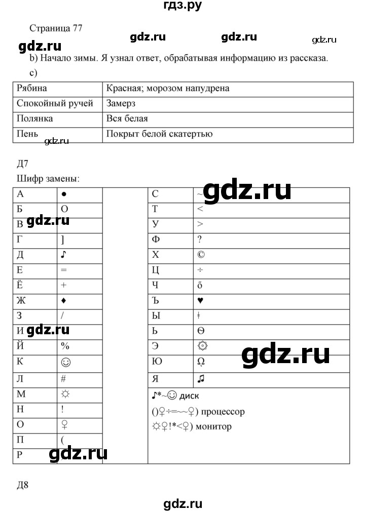 ГДЗ по информатике 2 класс Бененсон часть 1 (страницы) - 77, Решебник