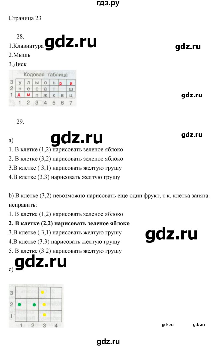 ГДЗ по информатике 2 класс Бененсон часть 2 (страницы) - 23, Решебник