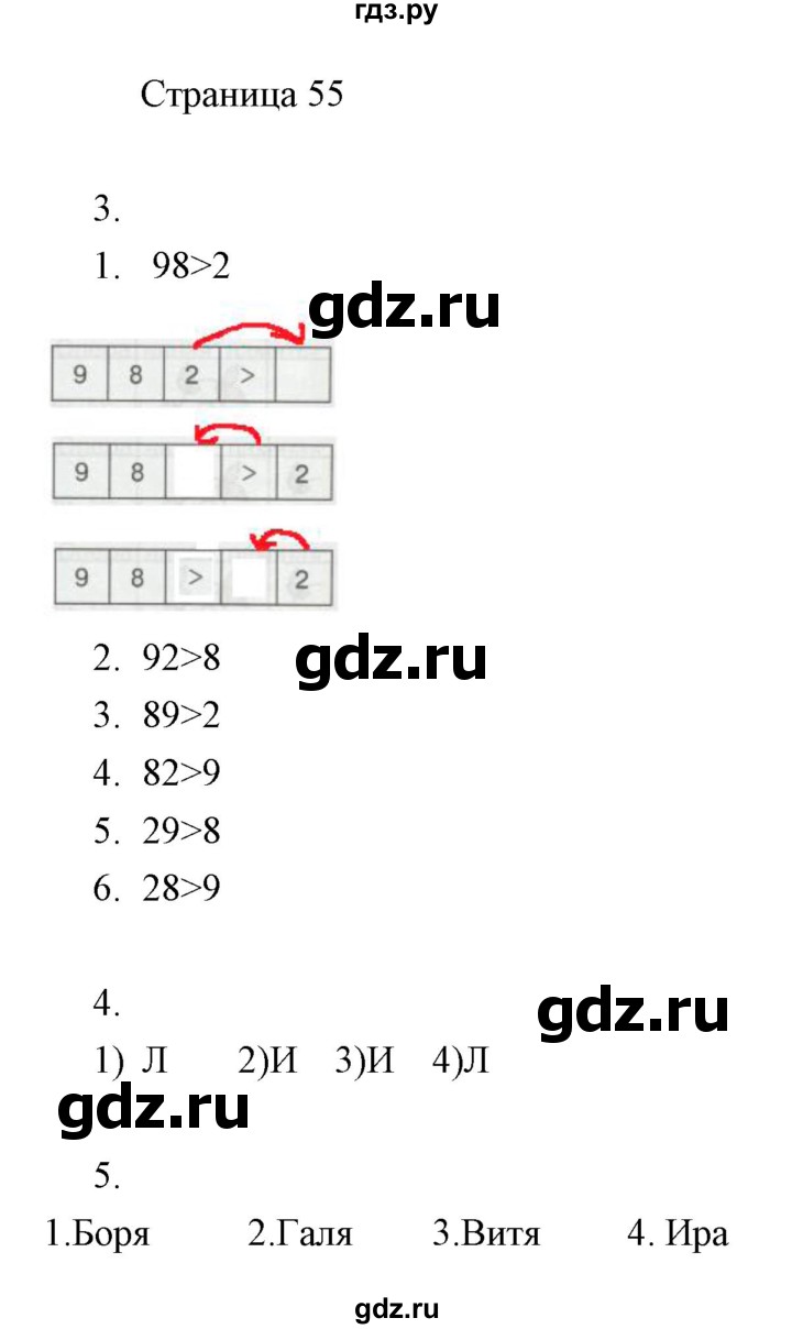 ГДЗ по информатике 2 класс Бененсон часть 2 (страницы) - 55, Решебник