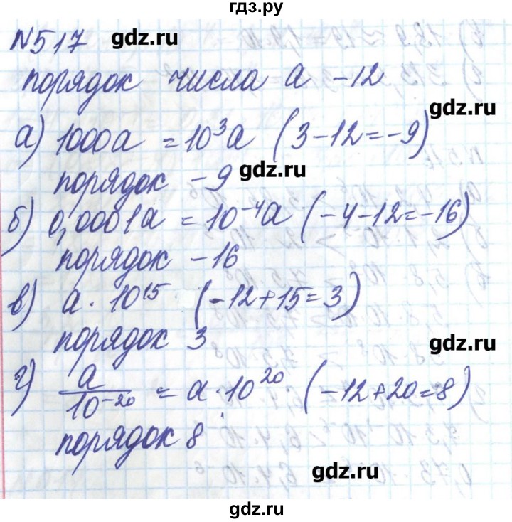 ГДЗ по алгебре 8 класс Бевз   вправа - 517, Решебник
