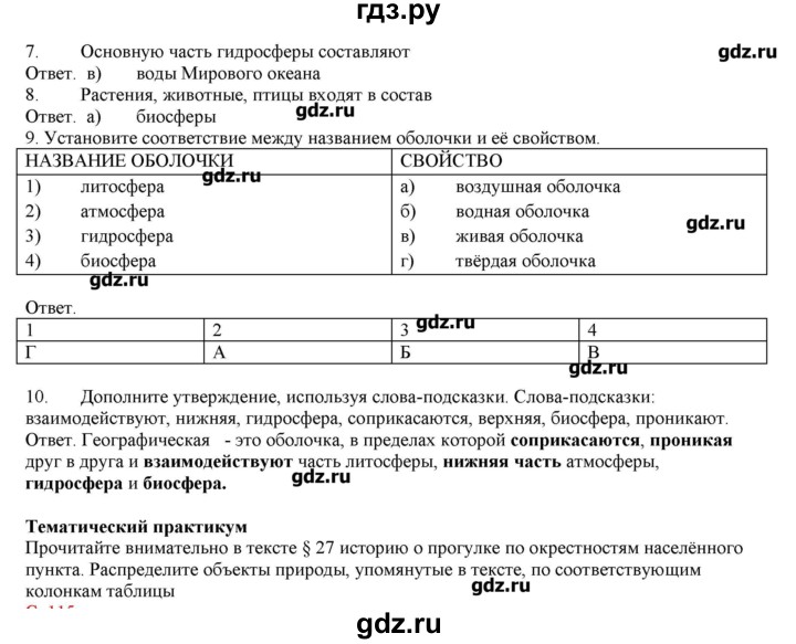 ГДЗ по географии 5 класс Молодцов тетрадь-практикум  страница - 114, Решебник