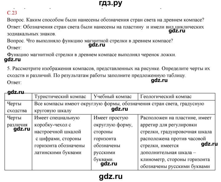 ГДЗ по географии 5 класс Молодцов тетрадь-практикум  страница - 23, Решебник