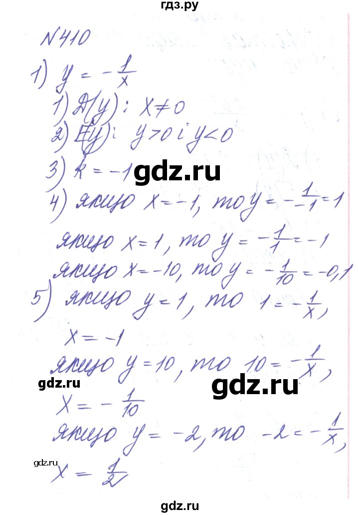 ГДЗ по алгебре 8 класс Тарасенкова   вправа - 410, Решебник