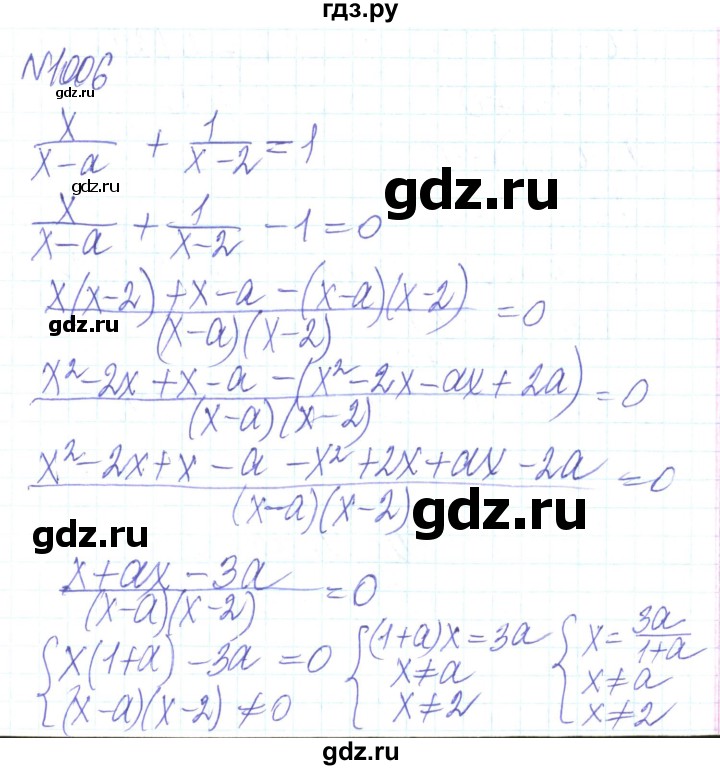 ГДЗ по алгебре 8 класс Кравчук   вправа - 1006, Решебник